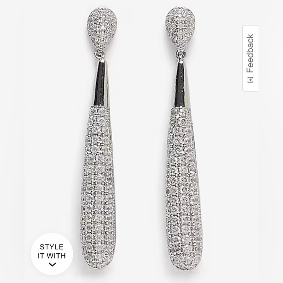 Express Rhinestone Tube Drop Earrings - Picture 1 of 5